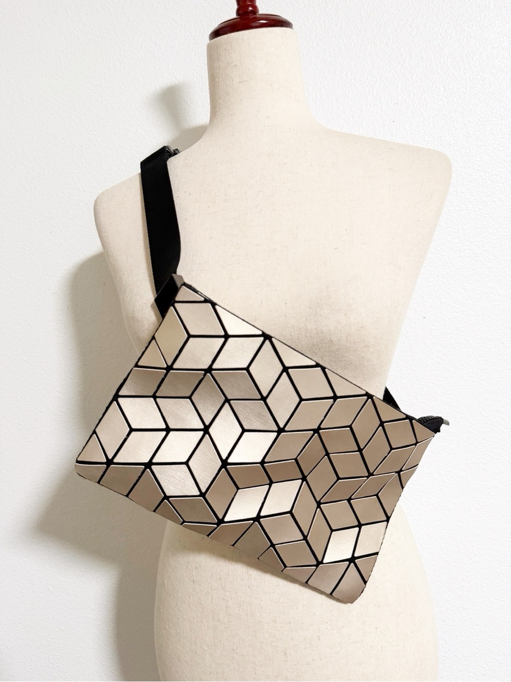 Patrizia Luca Metallic Gold Geometric Belt Bag